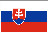 Slovakia flag, white, blue and red rows with cross over them